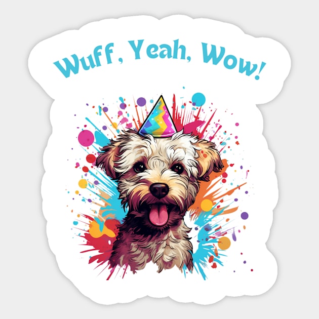Woofy Adventure - Funny Dog Design Sticker by NedisDesign